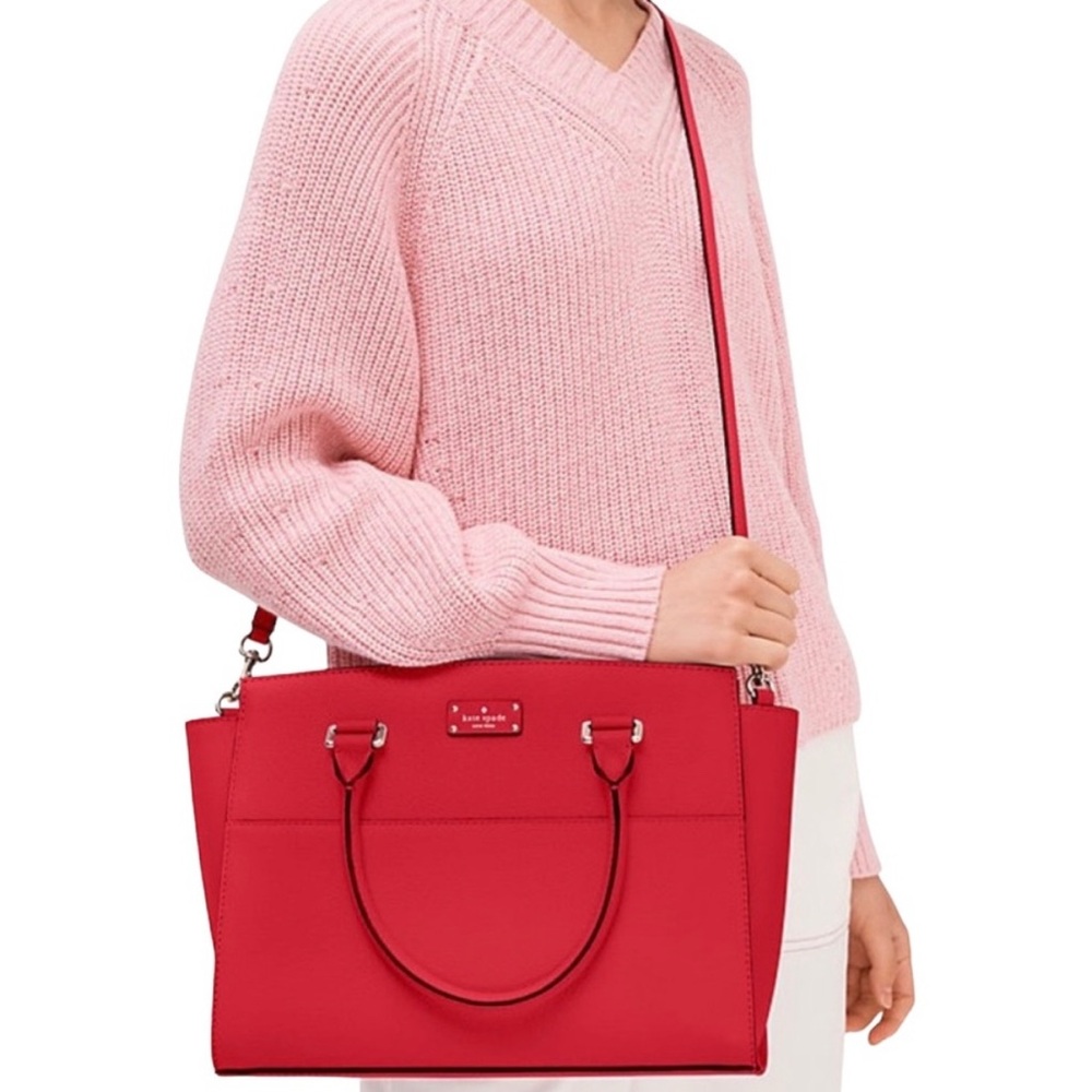Kate Spade Red Leather Lana Satchel